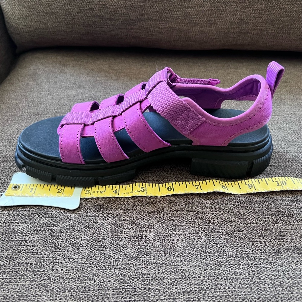 New UGG Ashton Multistrap Chunky Sandals Girls Size 4 (Youth) in Pink - Picture 13 of 14